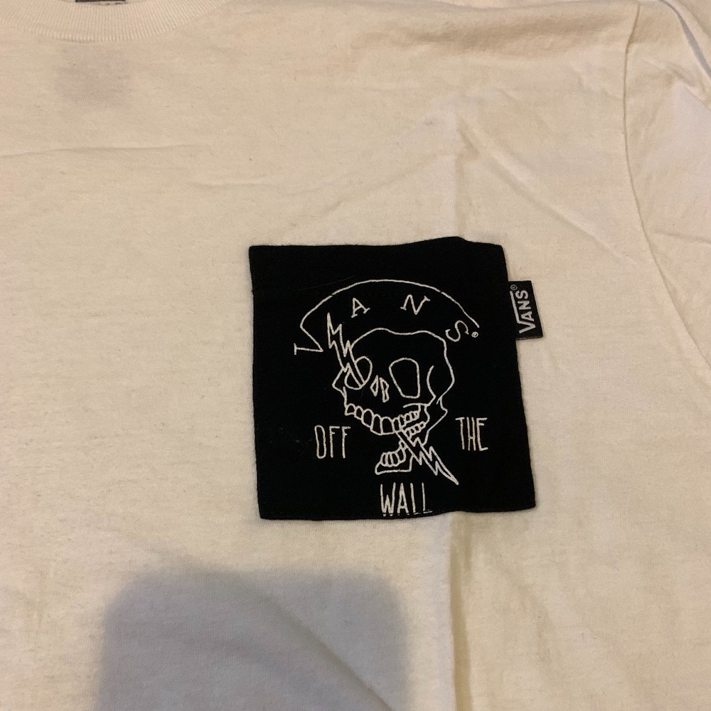 Vans Off The Wall Rare Black & White Skull Front Pocket Warped Tour Medium